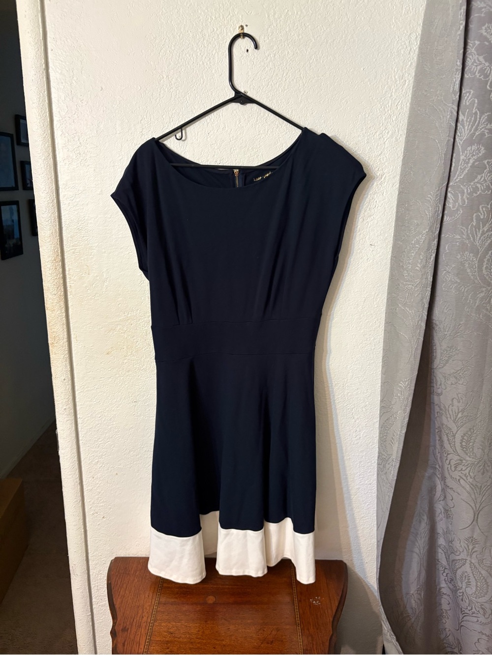 kate spade Navy Dress with White Hem Fit-and-Flare